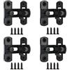ANBOWEI 90 Gradi Chiavistello per Porta in Legno - 4 Pezzi Chiusura Porta Scorrevole 3 Pollici Serratura Porta in Acciaio Inox con Viti per Porta Fienile Finestra Armadi Giardini - Nero Flip Latch