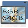 zonmAI Tablet 10.1 Pollici 8GB RAM e 64 GB ROM Android 5G WiFi, 256GB Espandibile, Quad core 1.6GHz, Fotocamera 5+8MP Type-C 8000mAh 1280 * 800 IPS HD OTG FHD Google Tablet -Blu