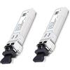 QSFPTEK 2 Confezioni 10GBASE-SR SFP+ Transceiver LC Mini-GBIC Multimode 850nm, 300M, DDM 10G SFP+ Module for Cisco SFP-10G-SR, Ubiquiti UF-MM-10G, Mikrotik, Supermicro