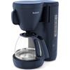 Tefal Morning CM2M1410 - Macchina da caffè con filtro, in vetro, serbatoio dell'acqua da 1,25 litri, funzione di mantenimento al caldo, filtro continuo, indicatore del livello dell'acqua, colore: blu