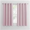 PONY DANCE Tende Camera da Letto Decorazione Tende Oscuranti Termiche con Anelli Moderne Curtains per Soggiorno e Salotto 2 Pezzi L 117 x A 137 cm, Rosa Chiaro