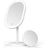 Aidodo Specchio da trucco a LED, specchio ingrandente 5X staccabile, regolazione di illuminazione intelligente und ricarica USB, specchio da tavolo pieghevole a 180 °, regalo perfetto per un amico
