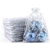 CLTPY 100pcs 15x20cm Sacchetti Organza Sacchetti Regalo Organza Sacchetti Bustina Organza per Nozze Regalo Caramella Partito Gioielli Sacchettini per Confetti Festa,Argento