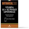 PromoPharma Botanical Mix Vitamina D3 + K2 Pocket Liposomiale - Con Vitamina D3 e Vitamina K2 - Utile in Caso di Debolezza Muscolare e Abbassamento delle Difese Mmmunitarie - 20 Stick Pack da 1 g