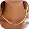 FindChic Collana Donna Oro Piatta 5mm Collana Snake Donna in Acciaio Inossidabile Catena a Serpente Lunghezza 38cm Girocollo Placcato Oro Confezione Regalo
