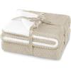 AmeliaHome Coperta 70 x 150 cm, morbida trapuntatura Sherpa, effetto pelliccia di agnello, colore: Beige
