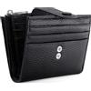 REETEE Portafoglio Donna in Pelle Vera Piccolo Portamonete RFID Blocco Porta carte di credito, Portafogli Corto Donna con 13 Slot Schede Slim Portamonete Uomo con Cerniera (nero)