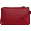 BAWAKO Portafoglio in vera pelle con due scomparti con cerniera, portafoglio da uomo e da donna, portamonete e moneta, Colore: rosso, L, Classico
