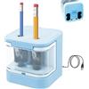 Westcott Temperamatite Elettrico A Batteria Con Lame Al Titanio, Contenitore Trucioli Incluso, Portatile E Compatto, Funziona Con 4 Batterie AA (Non Incluse), Colore Blu