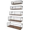 EYMPEU Mensola da Muro 41cm Legno, Salvaspazio per Casa, Set di 5 Marrone