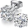 jiamiaoi Orecchini Uomo Diamanti Zirconi Argento Diamante Orecchino Uomo Donna Con Zirconi Argento 18K Oro Placcata Orecchini Donna 6mm