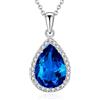 VONSSY Collana con ciondolo in pietra preziosa a forma di pera ovale a goccia | Cristalli Rubino Smeraldo Zaffiro Collana Birthstone