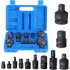 Faankiton 11Pzi Set di Adattatori per Aussola, Adattatori per Chiavi a Bussola, Adattatore per Bussole a Urto e Riduttore, Adattatore per Bussola ad Impatto 1/4 3/8 1/2 3/4 Giunto Girevole a 360°