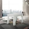 AHD Amazing Home Design Tavolo da pranzo tavolino allungabile a libro 90-180x90cm legno bianco Jesi Libe