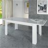 AHD Amazing Home Design Tavolo da pranzo bianco allungabile 160-210x90cm design moderno bianco Jesi Long