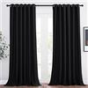 PONY DANCE Tenda Camera da Letto Tenda Nera Oscurante Curtains Soggiorno con Anelli Termiche Isolanti per Interni Salotto Moderne 2 Pezzi L 200 x A 260 cm