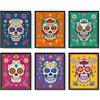 Outus 6 pezzi decorazioni da parete a forma di cranio di zucchero decorazione poster del giorno dei morti decorazione messicana cranio di zucchero del giorno dei morti Fiesta Impressioni d'arte, 8x10