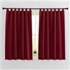 Pony Dance Tenda oscurante per cucina, camera da letto, moderna, isolante termico, larghezza 140 x altezza 145 cm, pannelli corti, blocco della luce, risparmio energetico, rosso, 2 pezzi