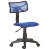 BAKAJI Sedia girevole scrivania regolabile in altezza poltrona con ruote ufficio cameretta, schienale ergonomico seduta imbottita (Blu)