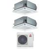Mitsubishi Electric Climatizzatore Condizionatore Mitsubishi Electric Dual Split Inverter a Cassetta 60x60 SLZ-M 9+12 con MXZ-2F42VF R-32 Wi-Fi Optional 9000+12000
