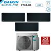 Daikin Climatizzatore Condizionatore Daikin Bluevolution Trial Split Inverter serie STYLISH TOTAL BLACK 9+9+18 con 3MXM68N R-32 Wi-Fi Integrato 9000+9000+18000 Colore Nero - Garanzia Italiana