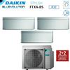 Daikin Climatizzatore Condizionatore Daikin Bluevolution Trial Split Inverter serie STYLISH TOTAL SILVER 7+9+15 con 3MXM52N R-32 Wi-Fi Integrato 7000+9000+15000 Colore Grigio - Garanzia Italiana