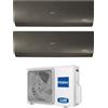 HAIER Climatizzatore Condizionatore Haier Dual Split Inverter serie FLEXIS PLUS BLACK 9+9 con 2U50S2SM1FA R-32 Wi-Fi Integrato Colore Nero 9000+9000