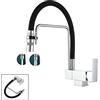 SJQKA Rubinetto Sottofinestra,Miscelatore Cucina Abbattibile Davanti Alla Finestra, Miscelatore Da Cucina Pieghevole, Rubinetti Cucina Girevole A 360° / Pieghevole A 90° / Ugello Girevole (Cromo)