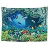 Ulticool - Appeso a Parete Decorazione - Delfino Pesca Piante Acquario Corallo Mare - 200 x 150 cm Grande Murale Manifesto - Accessori Casa Soggiorno Camera da Letto Soffitto