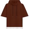 KENAIJING Felpa a Maniche Corte Maglietta con Cappuccio T-Shirt Casual (Marrone, M)