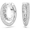 Swarovski Rota Orecchini a Cerchio, con Zirconia e Cristalli Swarovksi a Taglio Misto, Placcati in Tonalità Rodio, Bianco