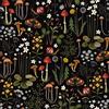 VEELIKE Carta da Parati Floreale Tropicale Carta Adesiva Foglie Nera Fotomurale Funghi Lumaca Pellicola Autoadesiva Fiori Farfalla Pellicola Adesiva Decorativa Cucina Bagno Soggiorno 44.5cm×300cm
