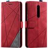 SONWO Cover per Xiaomi Mi 9T, Flip Caso in PU Pelle Case Cover Portafoglio Custodia per Xiaomi Mi 9T, [Kickstand] [Slot per Schede], Rosso