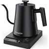 TEEUCNY Bollitore Elettrico A Collo Di Cigno Bollitore Per Tè E Caffè In Acciaio Inossidabile, Riscaldamento Rapido, Indicatore Led, Funzione Di Mantenimento Del Calore, Regolazione Della Temperatura