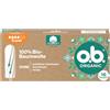 o.b. Organic Super (16 pezzi), tamponi biologici per giorni forti in 100% cotone biologico con scanalature curve per una protezione affidabile e naturale