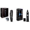 Panasonic Rasoio Da Barba Er-Sb40 Con 19 Impostazioni Di Lunghezza, Rifinitore Per Uomo, Nero, ‎4.5 x 4.8 x 17.9 cm; 180 grammi & Er-Gn300K503 Rifinitore Wet&Dry Per Naso