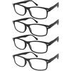 TBOC Occhiali da Vista Lettura - [Pack 4 Unità] +3.50 Diottrie Montatura Nera Opaca Fashion Leggeri Quadrati da Vicino per Computer Donna Uomo Unisex Aste con Cerniere con Molla