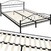 TecTake® Struttura Letto in Metallo con Rete a Doghe in Legno di Pioppo Inclusa, Design Romantico, Struttura Robusta, Ideale per Arredamento Camera da Letto, 200x140 cm - Nero/Nero