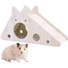 Molain Hamster House con scaletta e Scivolo, Giocattolo in Legno per criceti nascondiglio capanna Gerbillo Rat Hideaway Giocattolo per attività Fai da Te Gabbia per criceti Accessori