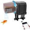 Lychee Alimentatore automatico per acquario litchi, distributore di cibo per pesci con timer controllato WIFI 2.4G con display LCD per vacanze in stagno per acquario(Nero)