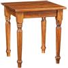 Biscottini Tavolo Quadrato In Legno Massello Di Tiglio - Stile Country - Stile Shabby - Struttura e Piano Noce L 70 x PR 70 x H 78 cm