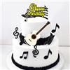 MiaLover 48 pezzi note musicali cupcake topper Happy Birthday Cake Toppers set decorazione torta chitarra torta torta muffin decorazione per bambini ragazze ragazzi tema musicale festa