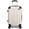 Kono Trolley da viaggio da 50,8 cm, 61 cm, 71,1 cm, custodia rigida in ABS leggero con 4 ruote girevoli, bagaglio alla moda per vacanze d'affari, bianco, 61 cm, A mano