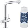 GROHE Blue Pure Minta, miscelatore per lavello da cucina, con filtro taglia S, cromo