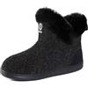 GURGER Pantofole Donna Invernali Calde a Stivaletto Peluche da Casa Collo Alte Ciabatte Chiuse Nero Taglie 42 43