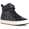 Geox J Kalispera Girl H, Scarpe da Ginnastica, Multicolore (Black Silver), 30 EU