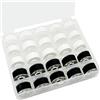 New brothread 25pezzi 15Bianca+10Nero 60S/2 (90WT) Bobine e Filo per Ricamo e Cucire Plastica Size A (SA156) per Brother/Singer/Babylock/Janome/Kenmore Macchina