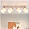 Glitzerlife Faretti da Soffitto Plafoniera Lampada da Soffitto 4 Luce Argento Orientabili Faretto Moderna E14 Lampadario da Soffitto per Soggiorno Cucina camera da letto Parete, Lampadina Non Incluse