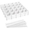 Melldrry Divisori per Cassetti Regolabili in Plastica, 16 Pezzi / 37x7CM Organizzatori Modulare, Griglia Organizer Armadio o Desktop per Bagno Cucina o Ufficio, Ordine Calze (Bianco)