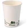 BIOZOYG 50x bicchierini caffè 200 ml / 8 oz, Ø 80 mm bianco con motivo ambientale - bicchieri carta senza plastica e con materiali sostenibili - bicchierini caffe carta
